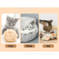 Wholesale Cute Cozy Comfy Semi Enclosed Winter Warm Indoor Washable Non Slip Round Pet Bed For Cats